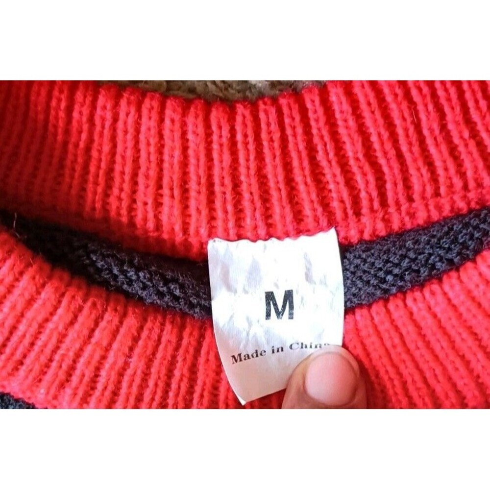 Womens Ugly Christmas Sweater Size Medium Santa Snowflakes Christmas Tree - Picture 3 of 6